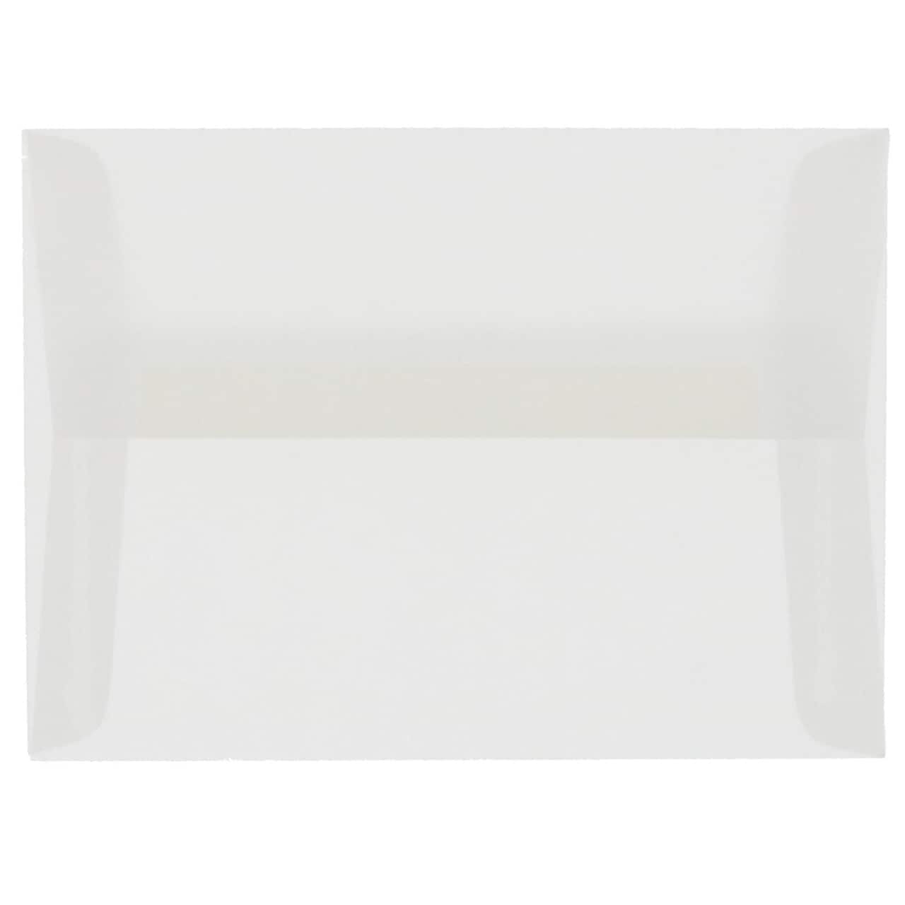 JAM Paper 4.375" x 5.75 Clear Translucent Vellum Invitation Envelopes